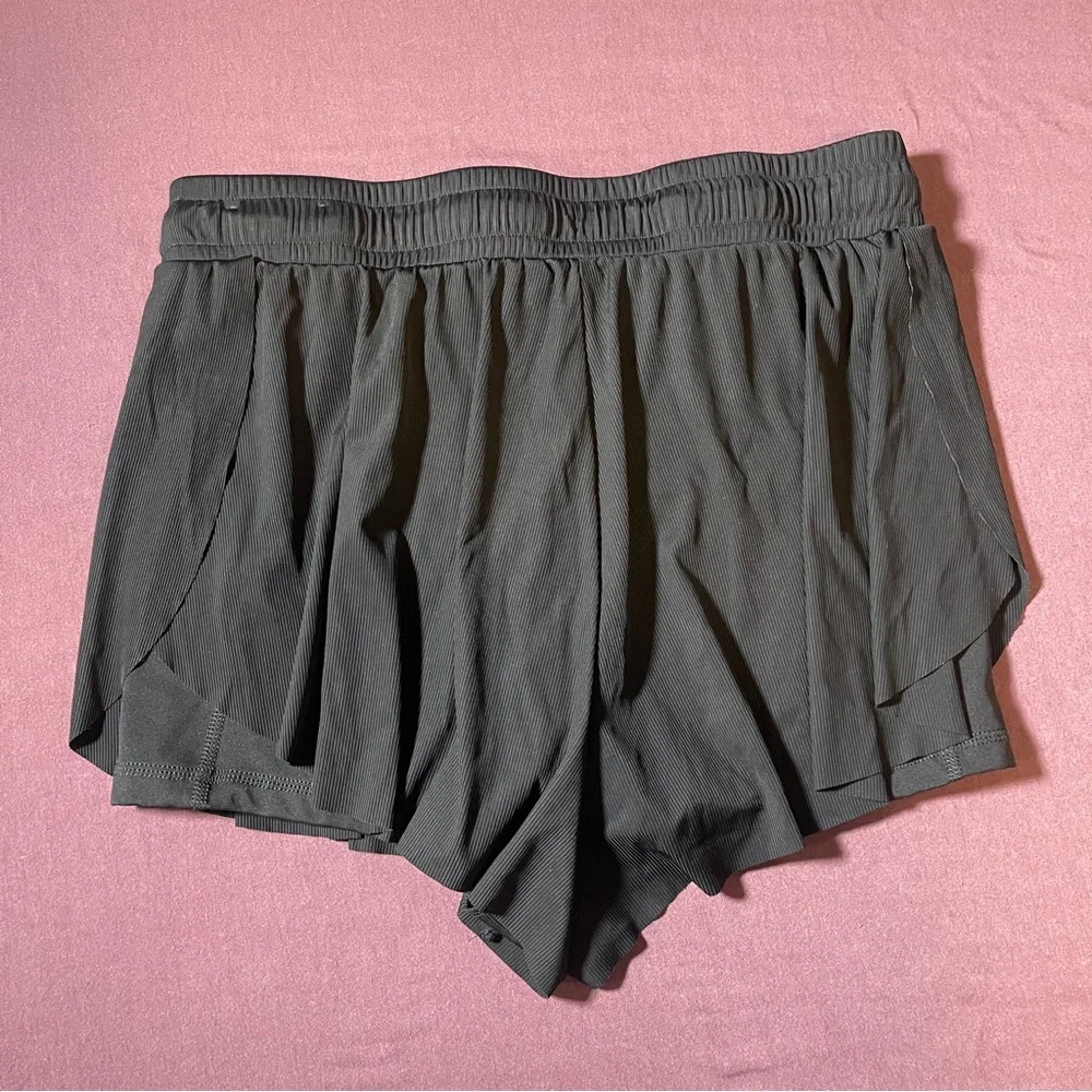 JoyLab High Rise Flowy Shorts Pockets Black - Size Medium Drawstrings Skirt Look - Picture 6 of 7